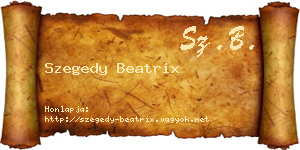 Szegedy Beatrix névjegykártya